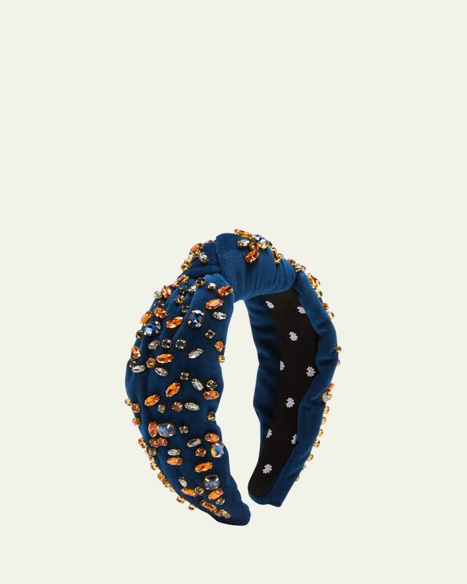 Embellished Velvet Knotted Headband
